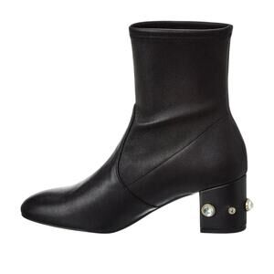 Stuart Weitzman Allshine 60 Black Leather Bootie Size 7